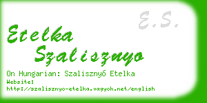 etelka szalisznyo business card