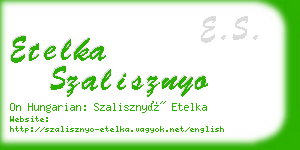 etelka szalisznyo business card